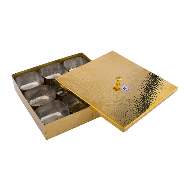 Brass Masala Box (9 Compartments)