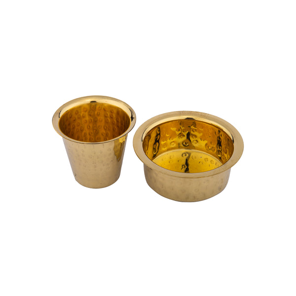 Brass Coffee Dabara (Hammered Finish)