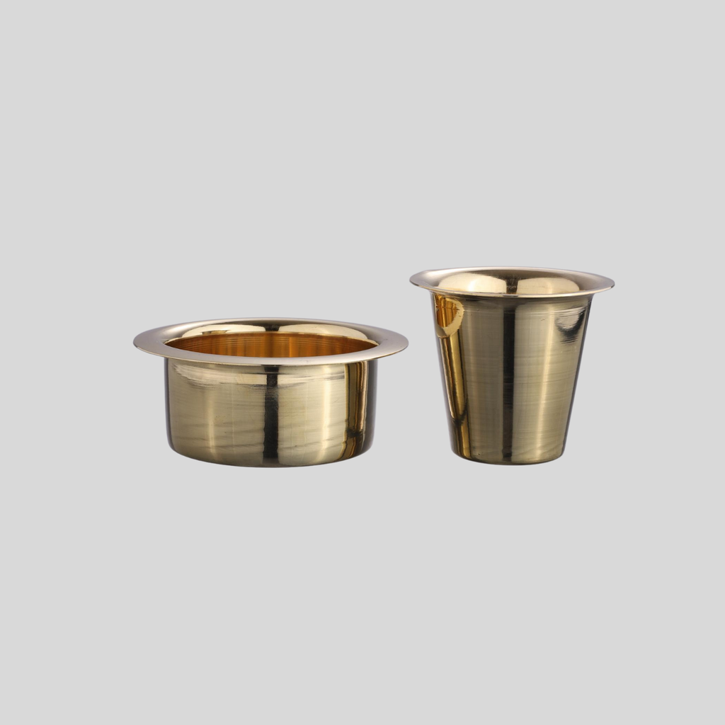 Glossy Brass Coffee Set