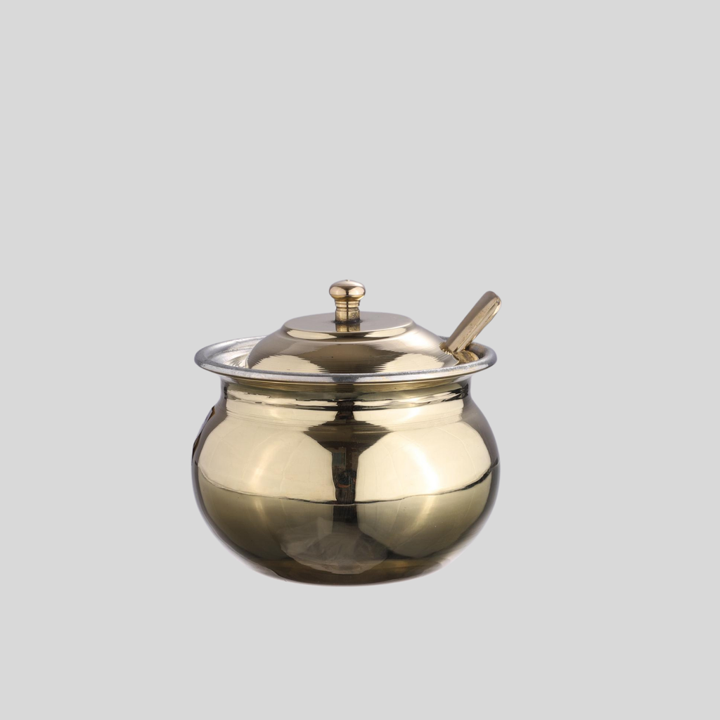 Glossy Brass Ghee Pot