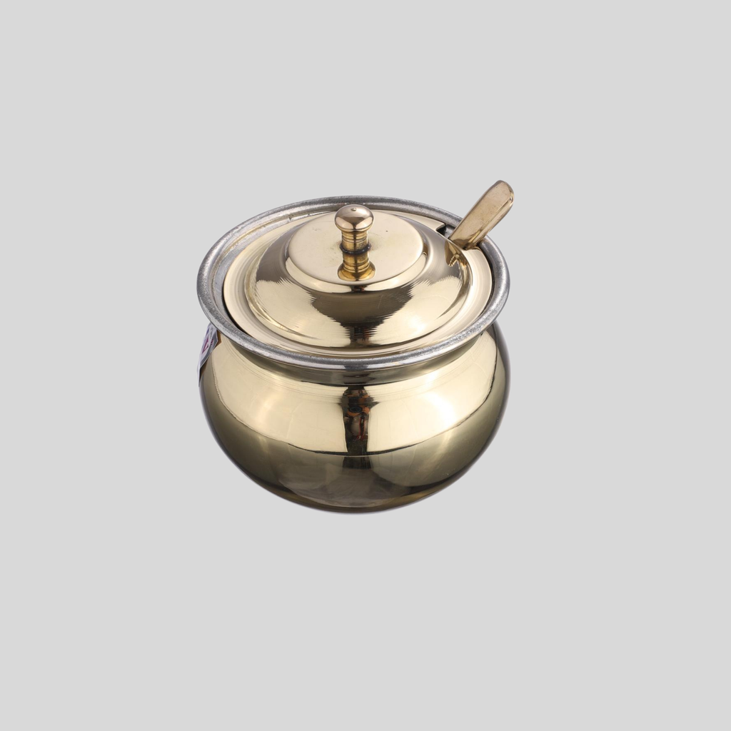 Glossy Brass Ghee Pot