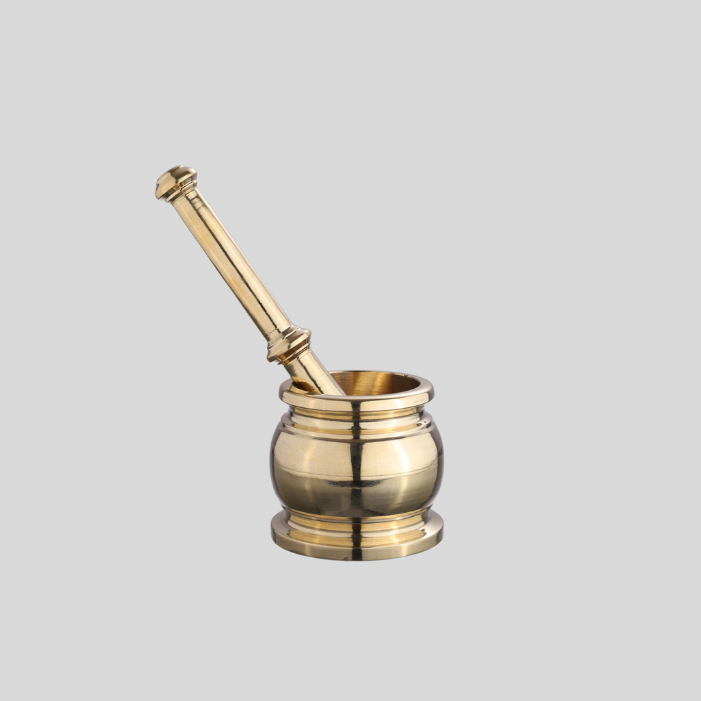 Round Brass Mortar & Pestle