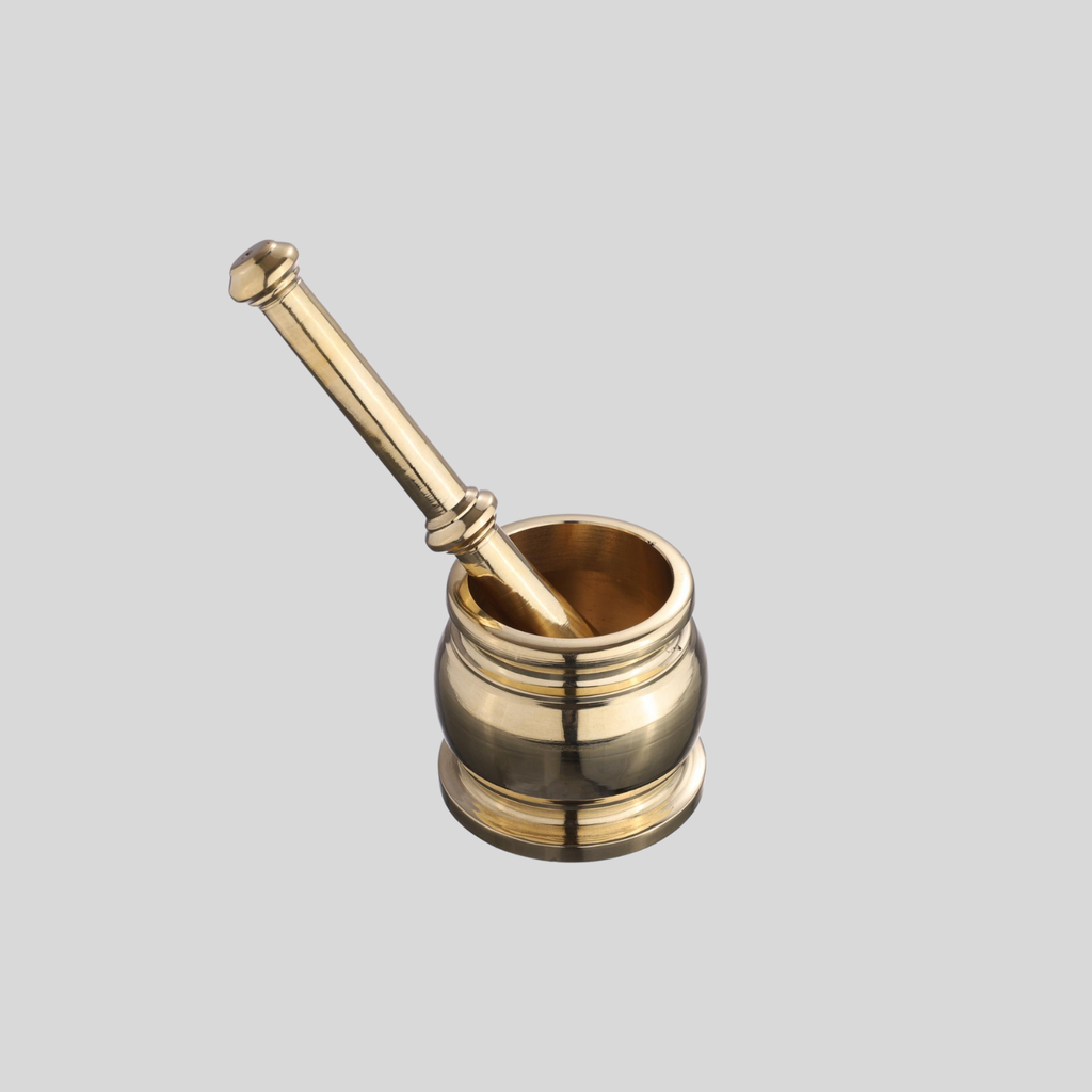 Round Brass Mortar & Pestle