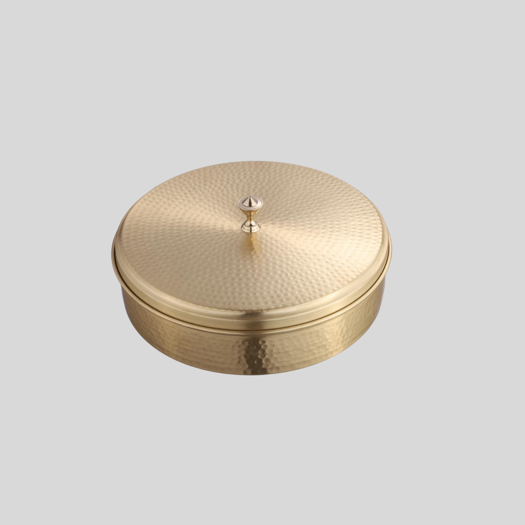 Hammered Brass Spice Box