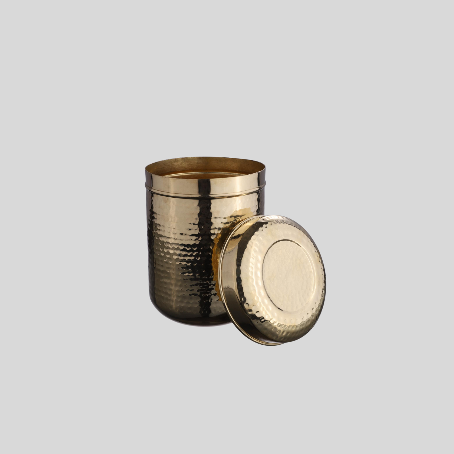 Hammered Brass Storage Jar