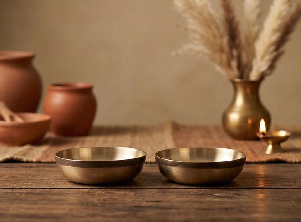 Bronze Wide Handmade Bowl (2pc)