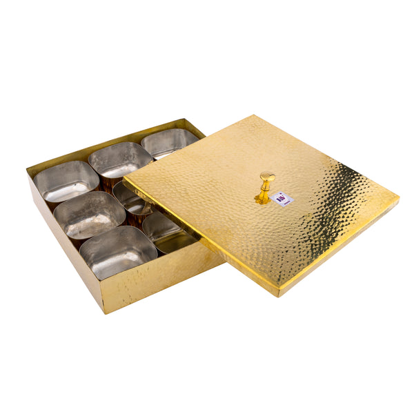 Brass Masala Box (9 Compartments)